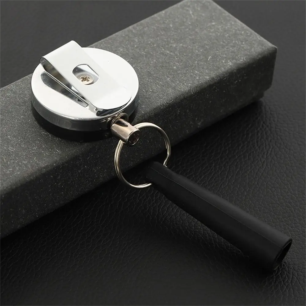 Heavy Duty Retractable Pen Pull Holder Stainless Steel Key Ring Chain Pencils Anti Lost Rope ABS Silicone Outdoor Camping