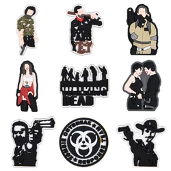 1PCS The Walking Dead Series PVC Shoe Charms Decoration for Clogs Sandals Wristband Bracelet Accessories Unisex Party Gifts