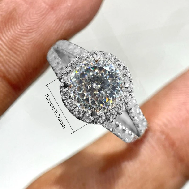 Moissanite S925 Silver Rings, D colour Portuguese Cut Moissanite Rings, Personalized, Simple,Versatile halo hundred faces