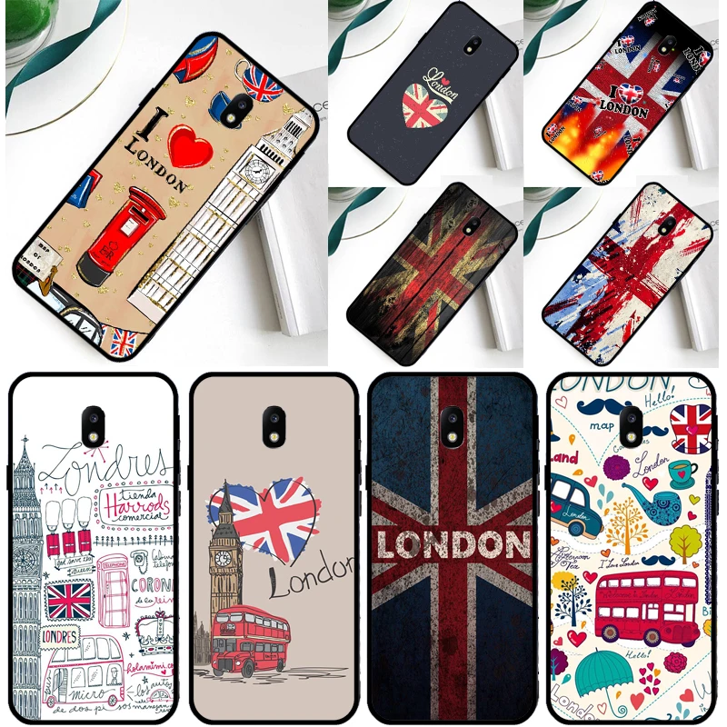 Ônibus de londres Inglaterra Big Ben Capa Para Samsung Galáxia J5 J7 2017 A3 A5 J1 J3 2016 J8 A6 A8 A9 2018 J6 J4 Mais o Caso de Volta