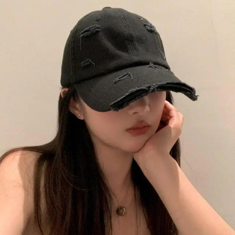 Modische Retro-Baseballkappen mit Waschung und Löchern, Hip-Hop-Snapback-Schirmmützen, Sonnenhüte für Damen und Herren – Detail 11