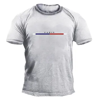 남성용 한국 인기 파리 반팔 티셔츠, 빠른 건조, 오버사이즈 티셔츠, 캐주얼 탑 의류, 트렌드 스트리트웨어, 여름 