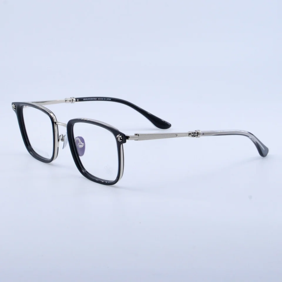 

Retro Square Men's and Women's Titanium Acetate Splicing Design Art Decoration Glasses Frame Optical Prescription Myopia Glasses