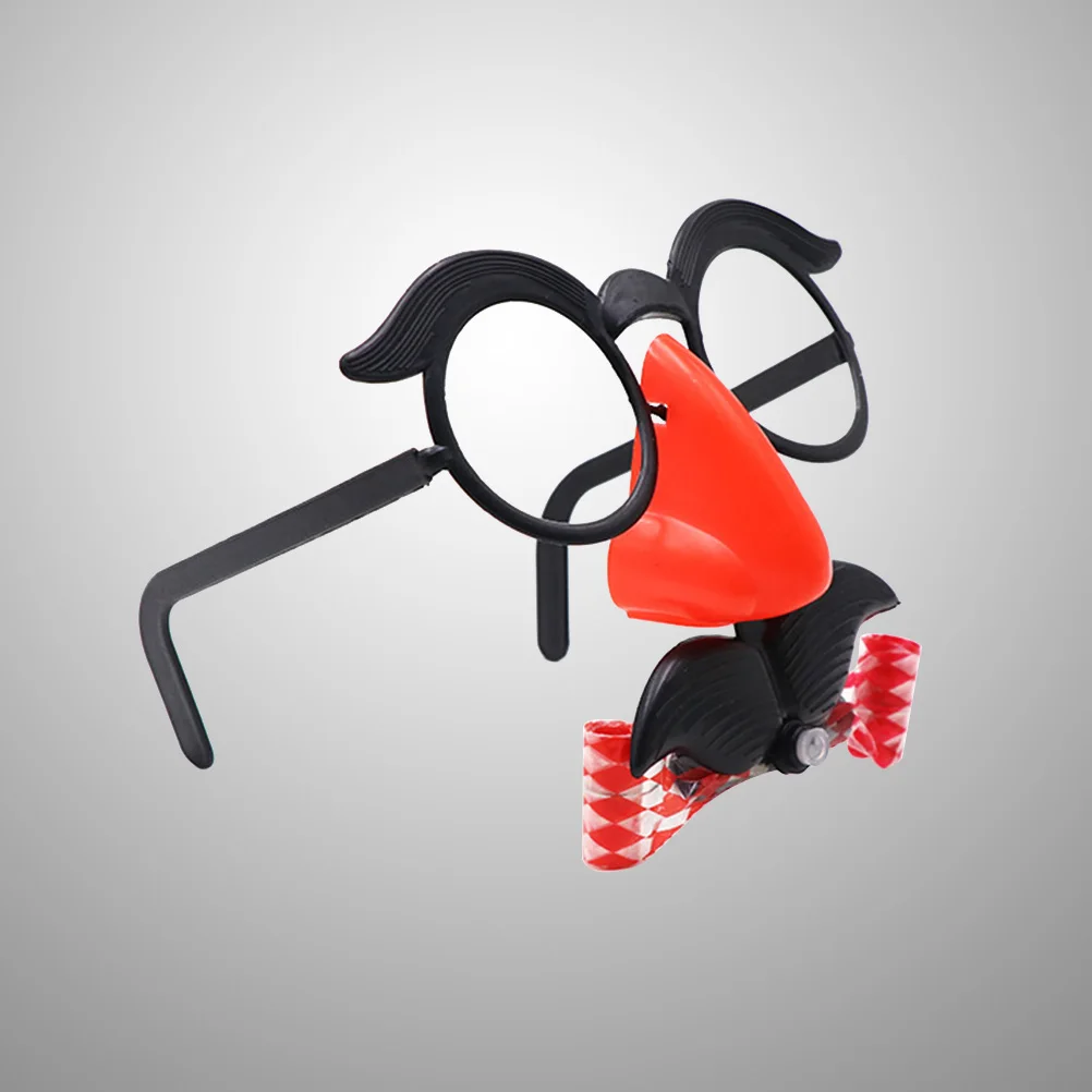 2pcs Funny Mustache Nose Glasses Whistle Prank Blowout Dragon Costume Round Frame Lightweight Eyebrow Gag Joke For
