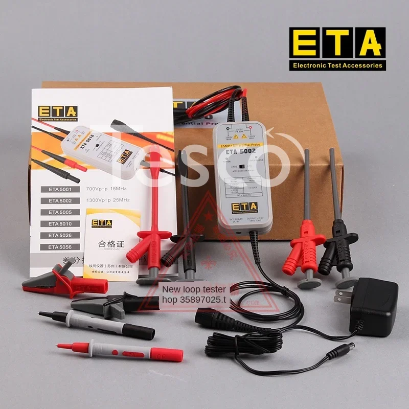 ETA5002 25M 100M 1300V sonda diferencial de osciloscópio isolada