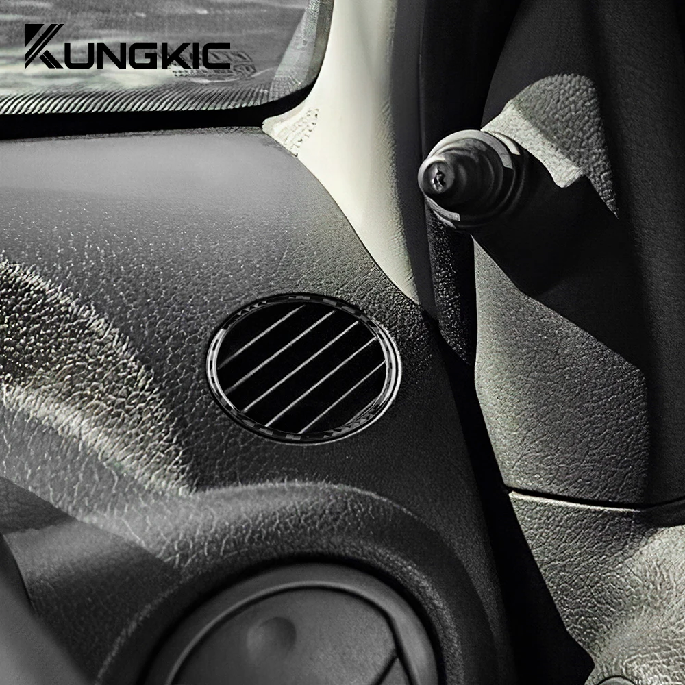 Real Soft Carbon Fiber Sticker For Fiat Panda 2003 2004 2005 2006 2007 2008 2009 2010 2011 LHD RHD Car Instrument Air Outlet