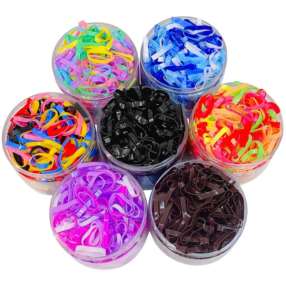 500pcs Thickened Colorful Disposable Hair Rubber Bands Elastic Women Girls Ponytail Holder Hair Tie Hair Accessories