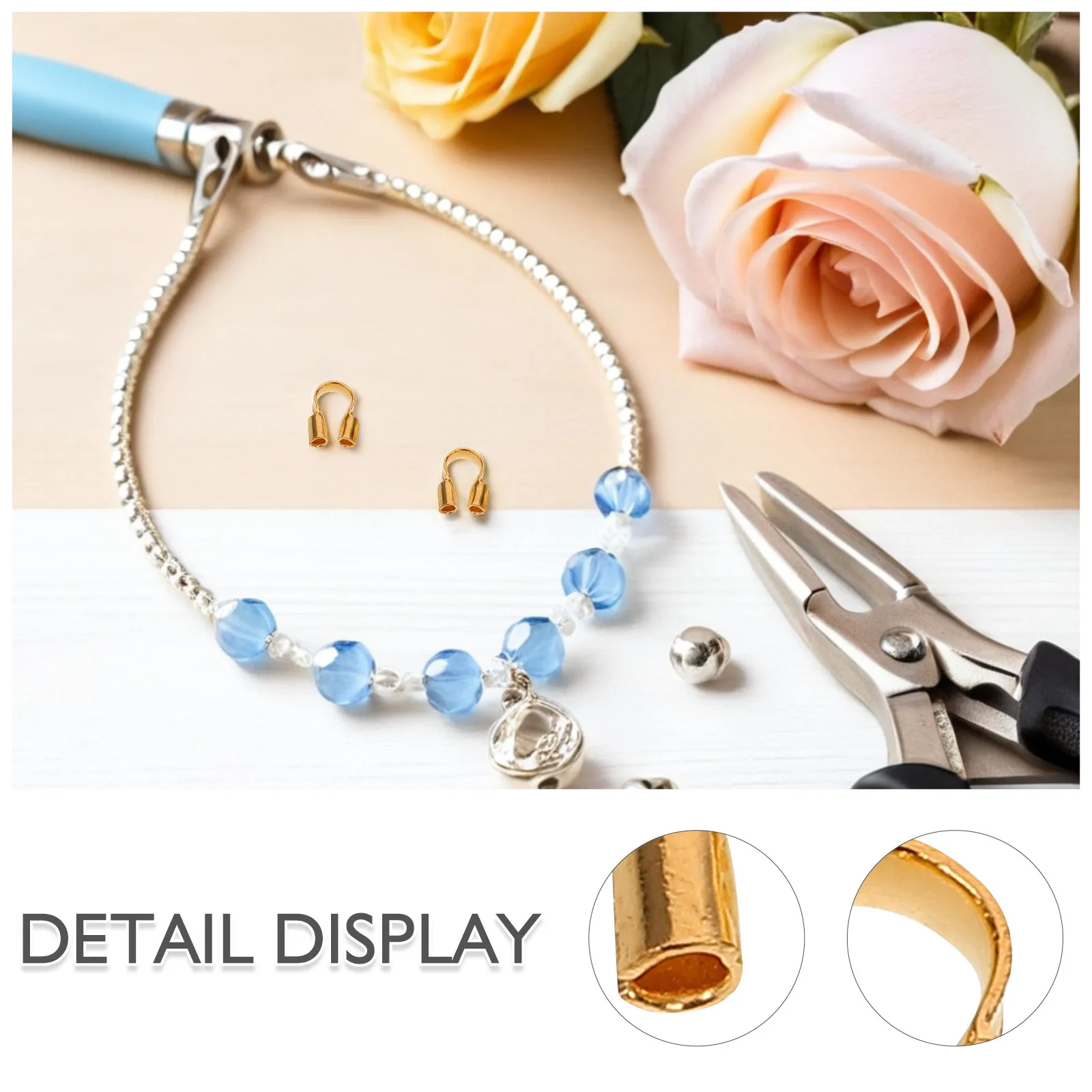 Jewelry DIY Cord Making Ends Crimp Metal Ribbon Halloween Christmas Cable Protectors Fine Jewelry Making Supplies 500Pcs
