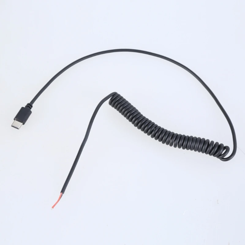 Flexible USB C Male 2Pin Pigtail Cable Power Cord for LED Lights Cooling Fan Q1JF