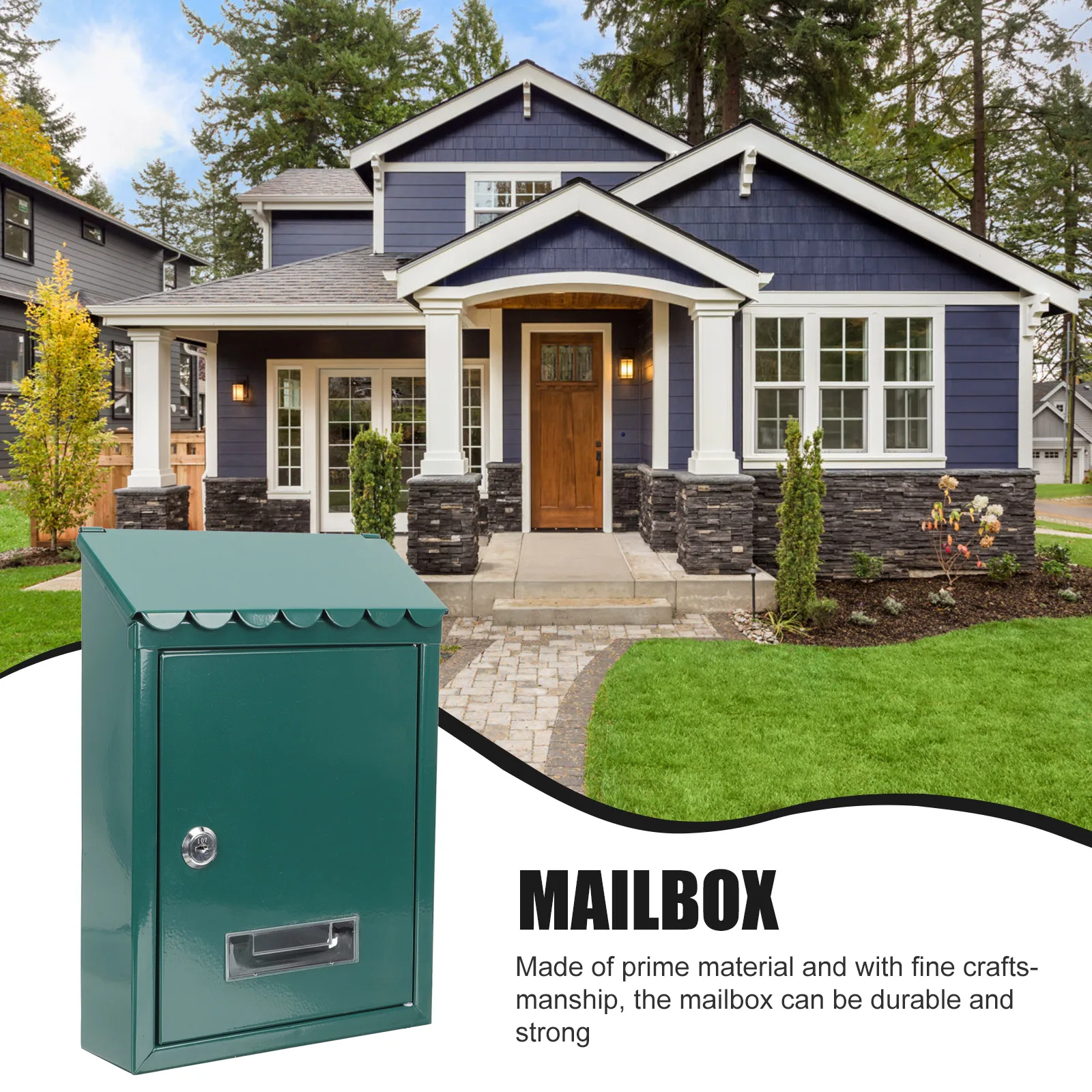 

Farmhouse Locking Mailbox Wall Hanging Mailboxes outside Big Secured Office Rustic Vintage Decor
