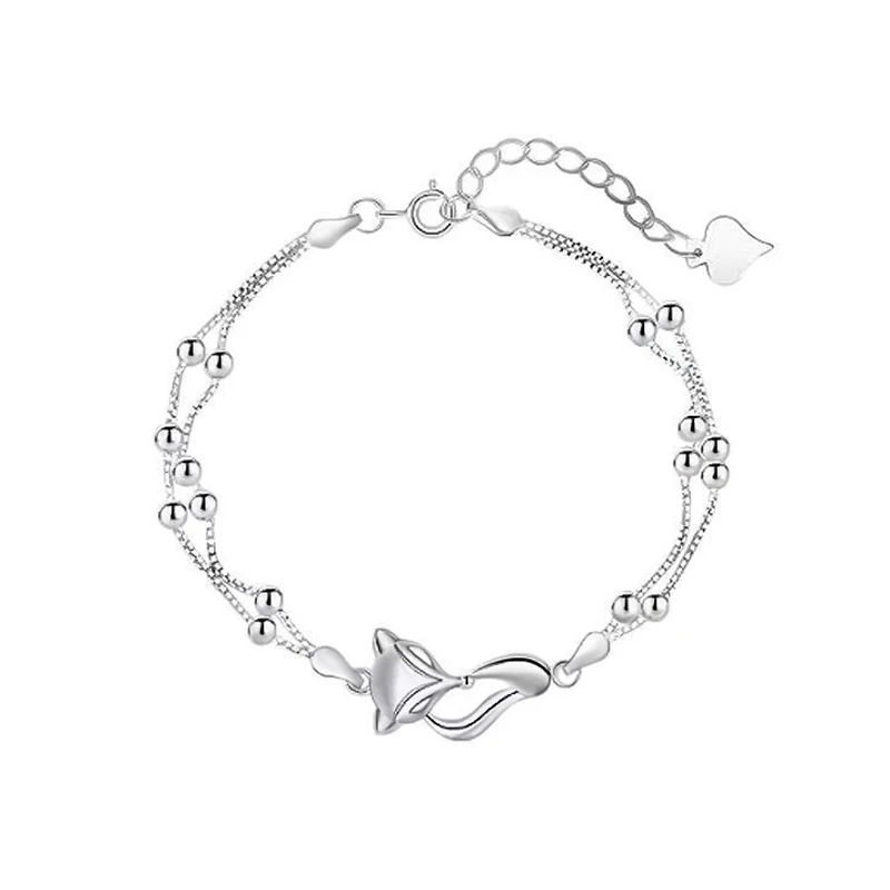 Cute Stylish Fox Bracelet Silver Color For Girl Woman Fashion Accessories Jewelry Gift