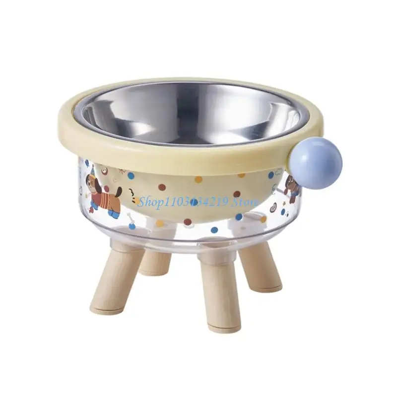 N5KC Pet Feeding Station With Bowl Insert Dish Stainless Steel Detachable Bowl
