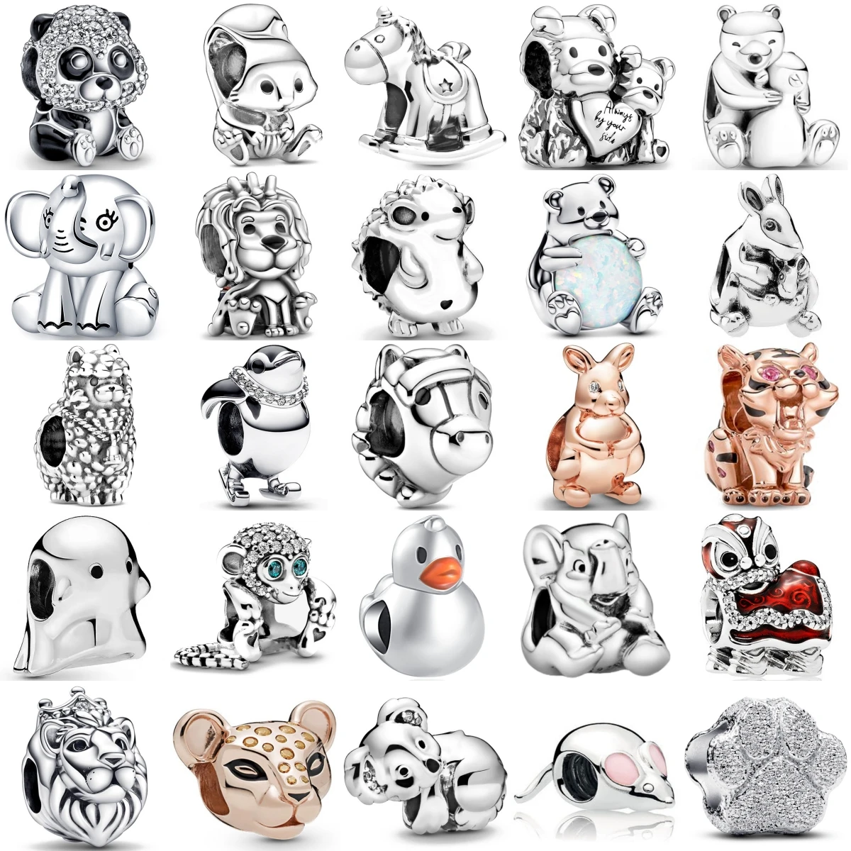 925 Sterling Silver Heart Charms Duck Monkey Mouse Hedgehog Pendant DIY Jewelry Making For Women Gift Fashion Accessories