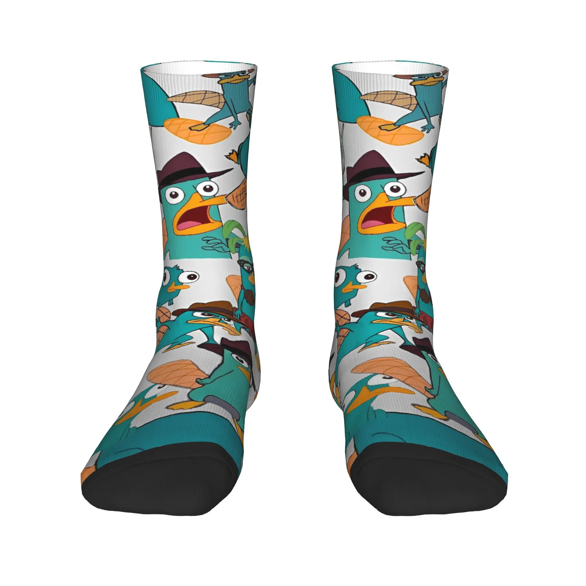 Skarpety Perry the Platypus, personalizowane skarpety, antypoślizgowe skarpety damskie i męskie, średniej grubości, miękkie, zimowe, gotyckie skarpety rowerowe