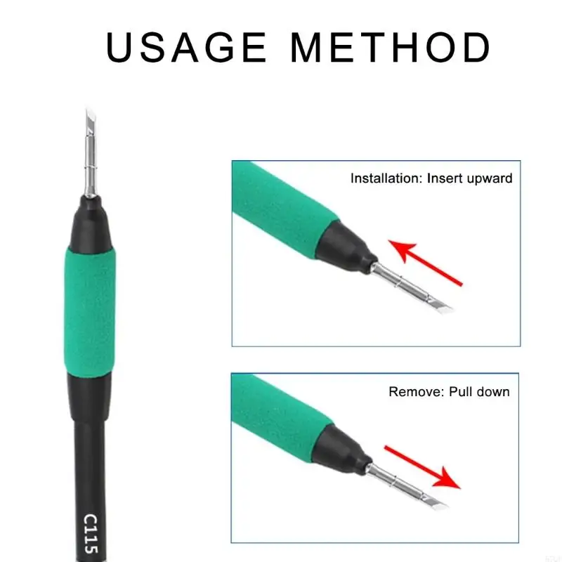 57QF Soldering Tip C210 C115 Soldering Iron Tip for GVM T210 GVM T115 Professional Soldering Station Welding Accessories