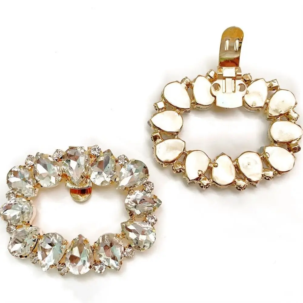 Women Lady Charms Jewelry Crystal Shoe Clip Decorative Clips Rhinestones Shoe Buckle