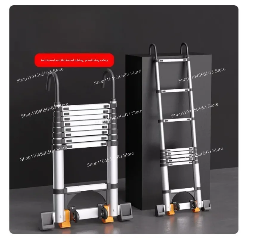 Thickened Aluminum Alloy Telescopic Ladder Household Multi-functional Herringbone Ladder Indoor Lifting Folding Ladder