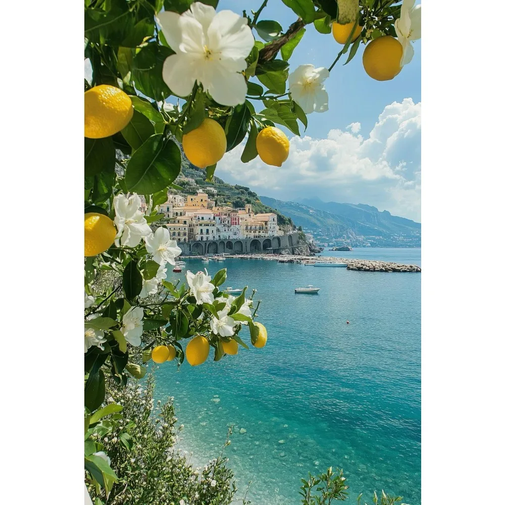 

1 Box of 500/1000/1200/2000PCS Puzzles for Adults Retro Mediterranean Lemon Orange Jigsaw Puzzles Living Room Home Decor Gift