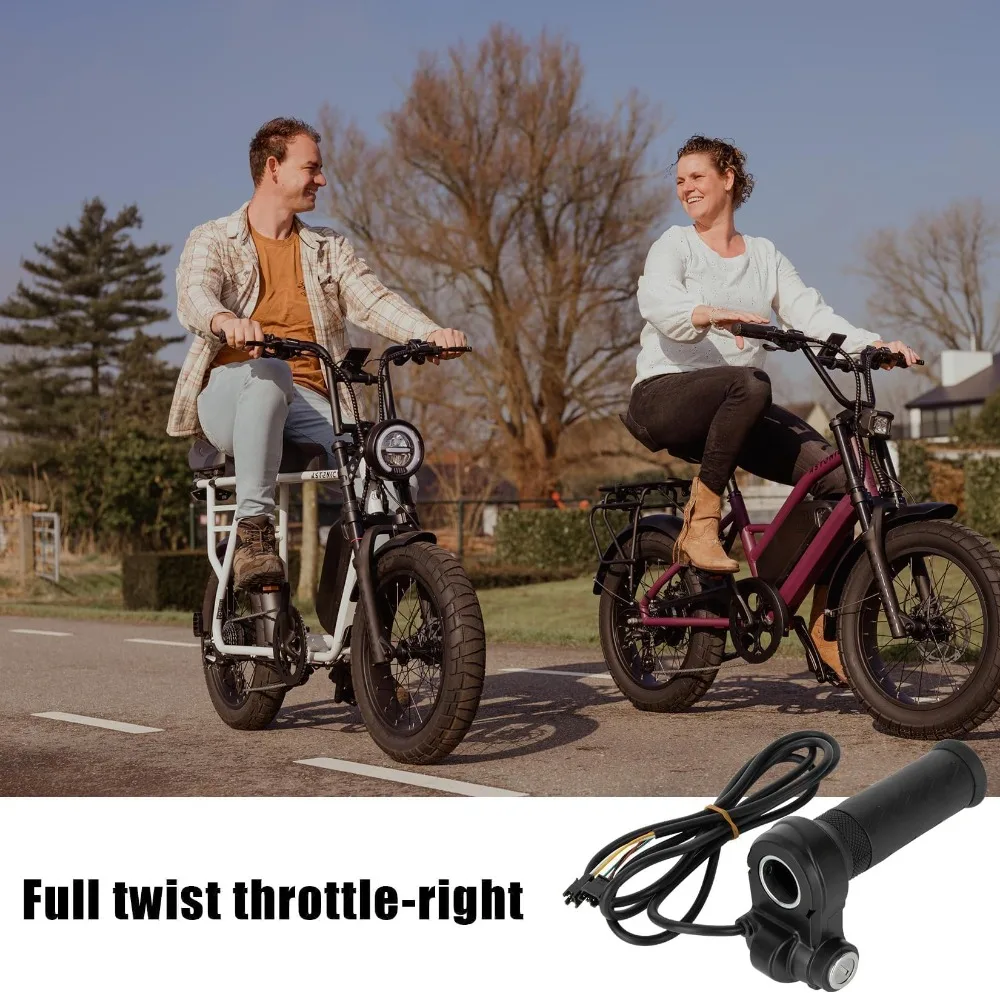 22MM Ebike Throttle Universal Throttle Controller for Electric Bike Scooter Full Twist Throttle with 2 Keys