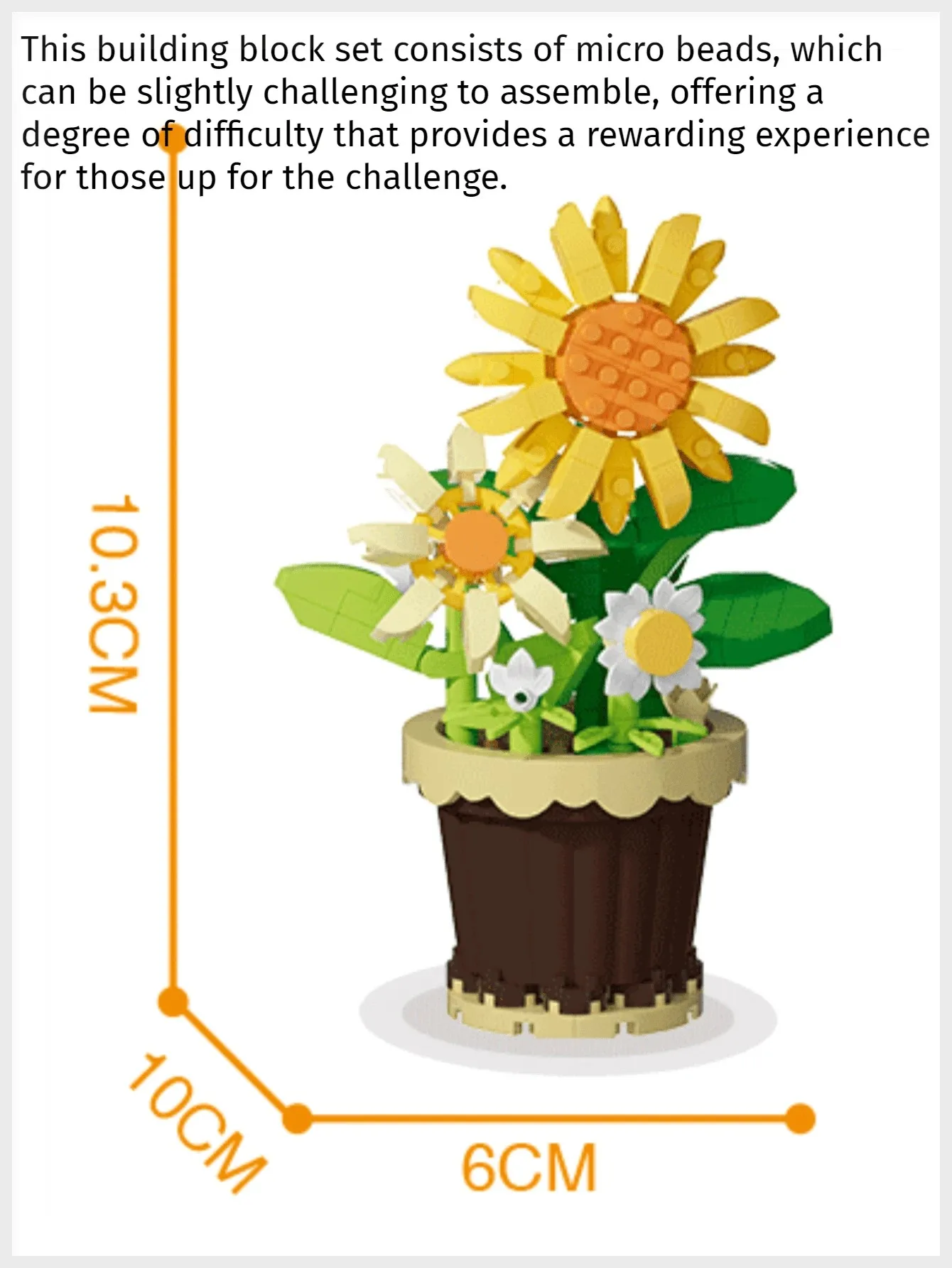 Ewige Blumenbausteine, freihändige Topfbausteine – romantische DIY-Heimdekoration und ewige Blumen, multifunktional