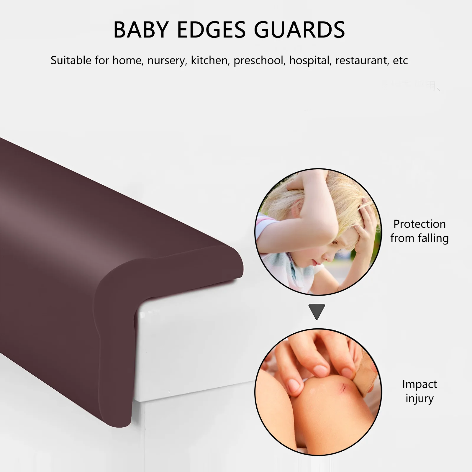 

1 комплект детских бамперов, защита краев премиум-класса Nbr, ударопоглощающая полоса, отрезает размер, защищает острые углы для столов, кроватей, детской комнаты