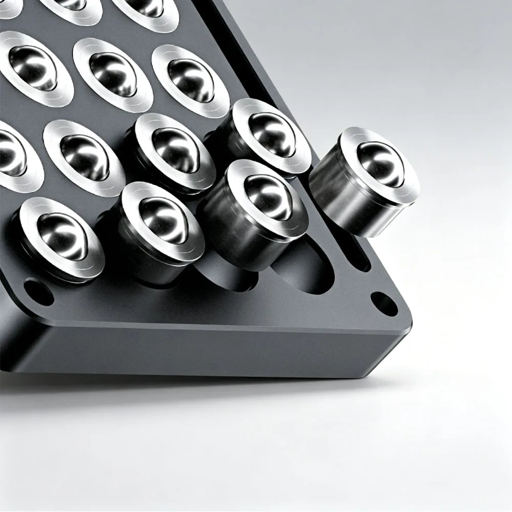 Press‑Fit Universal Ball Transfer Unit QDC21 BCHA Ball Caster Bearing Conveyor Transport Sliding Wheel Steel Ball/POM Ball