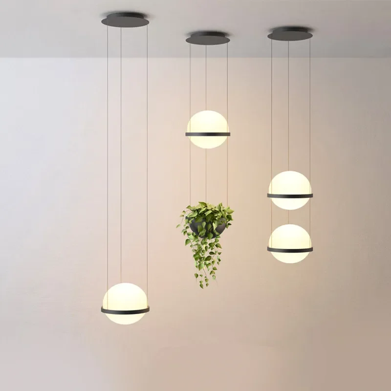 

Modern Flower Pot Pendant Lamp designer Glass ball Hanging lights Restaurant Living room Bedroom Bar decor Plant Pendant lights