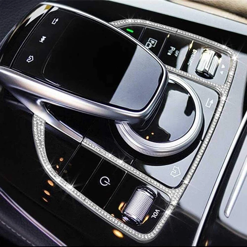 Car Control Center Mouse Touchpad Button Box Central Control Cover Suitable for Mercedes-Benz GLC W205 W213 2015-2019