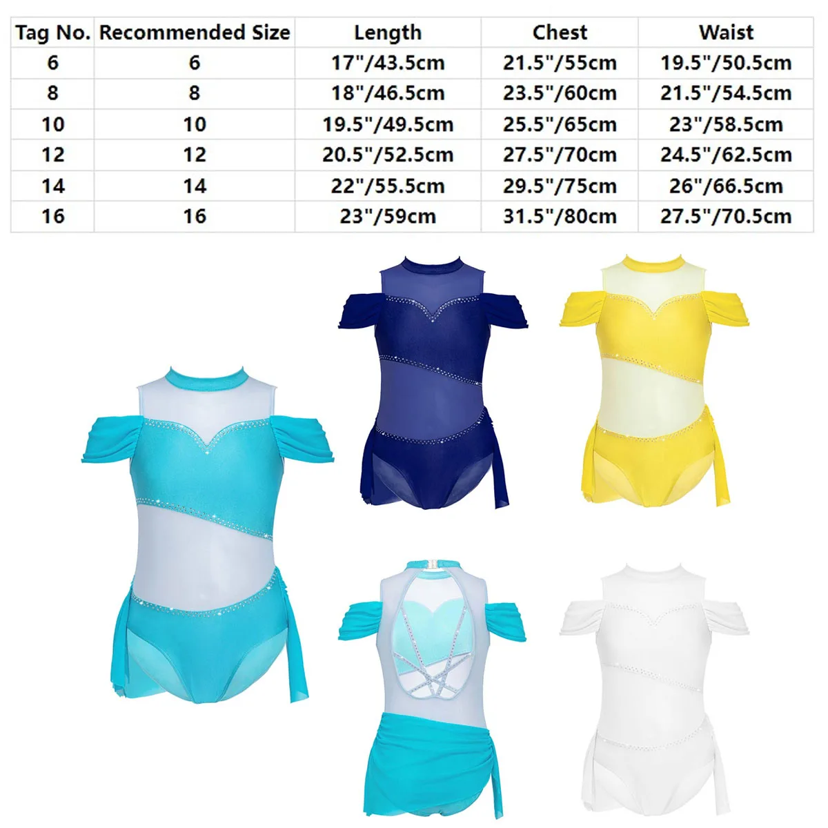 Sparkly Sequins Ballet Gymnastics Leotards Bodysuit for Kids Girls Stylish Cutouts Back Ruffle Hem Ballet Dance Costume