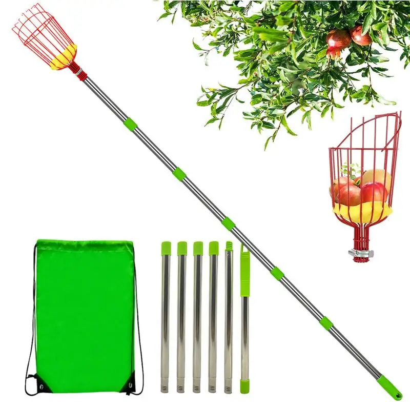 

Fruit Picker Pole Garden Basket Fruit Picker With Basket High Tree Picker Fruit Catcher Head Plastic Fruit Picking Garden Tools