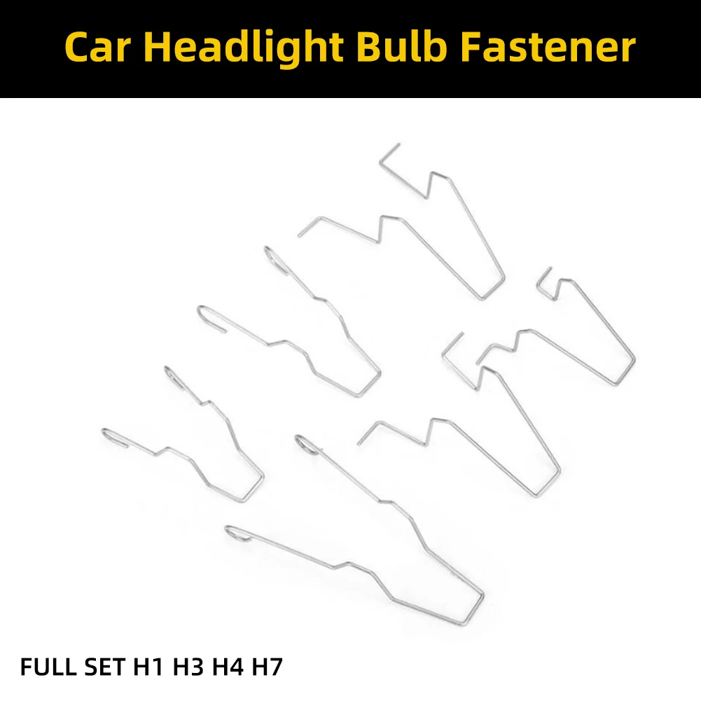 6Pcs Car Headlamp Light Bulb Retainer Spring Clips Buckles Metal Headlight Bulb Spring Clips For H1 H3 H4 H7 5ZHSFULLKIT