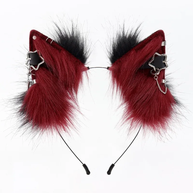 

Cosplay Comic Show Props Headgear Ears Handmade Simulation Animal Ear Headband Plush Cat Ear Punk