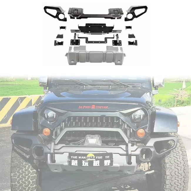 

4x4 Steel Front RR Bumper Upgrade For Wrangler JK 2007-2017 Car Offroad Accessories
