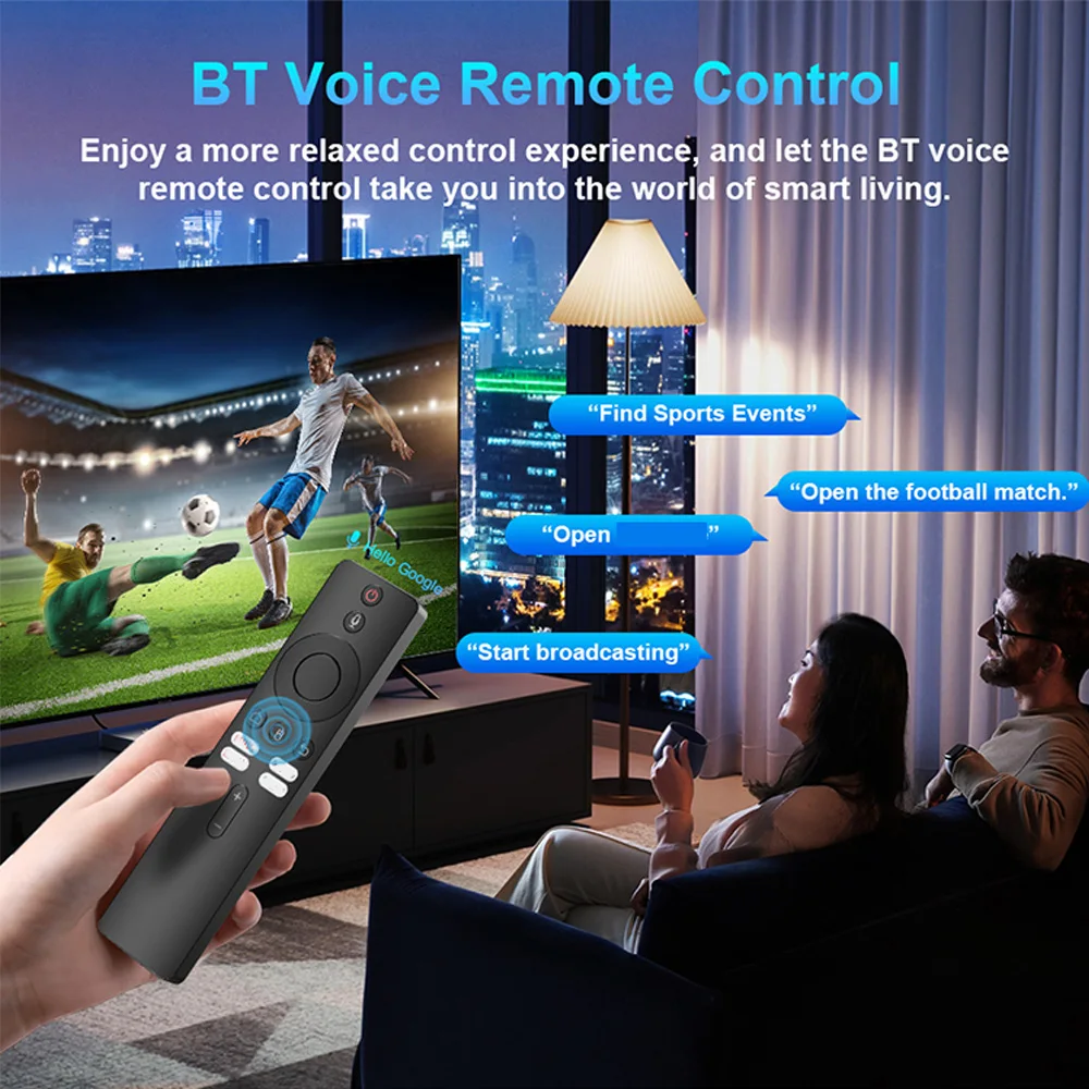 Velec Smart TV Box Android 14 2+16 8K Google Voice Remote Control Streaming Quad-Core Processor Home Entertainment Media Player