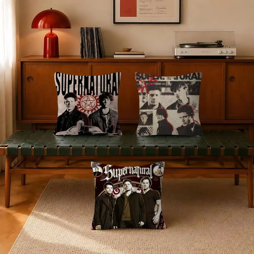 Custom Supernatural Pillowcase  Trendy-style decorative throw pillow cover insert not included fauxembroidery design
