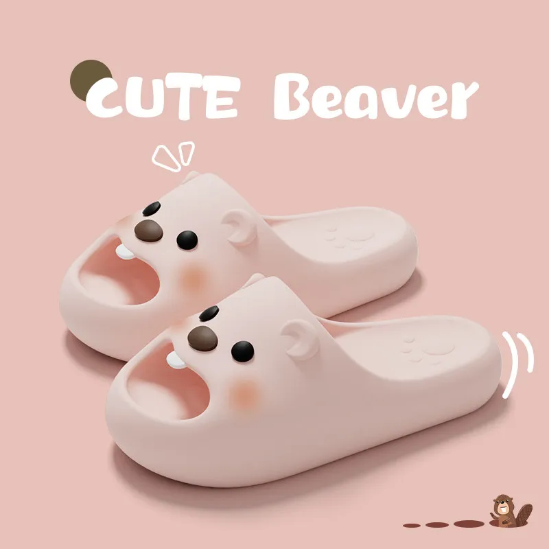 

Women’s New Summer Beaver Slippers - EVA Non-Slip Thick Sole Indoor/Outdoor House Shoes, Ins-Trend Cozy Home & Casual Wear