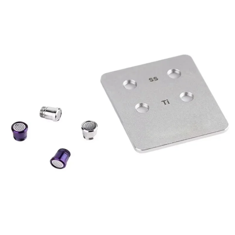 ABMF - Kompatybilne z Nx8 IEMS dysze akustyczne z gwintem M5x0.5 do regulacji dźwięku, zestaw rurek do słuchawek wykonanych ze stopu tytanu i stali nierdzewnej