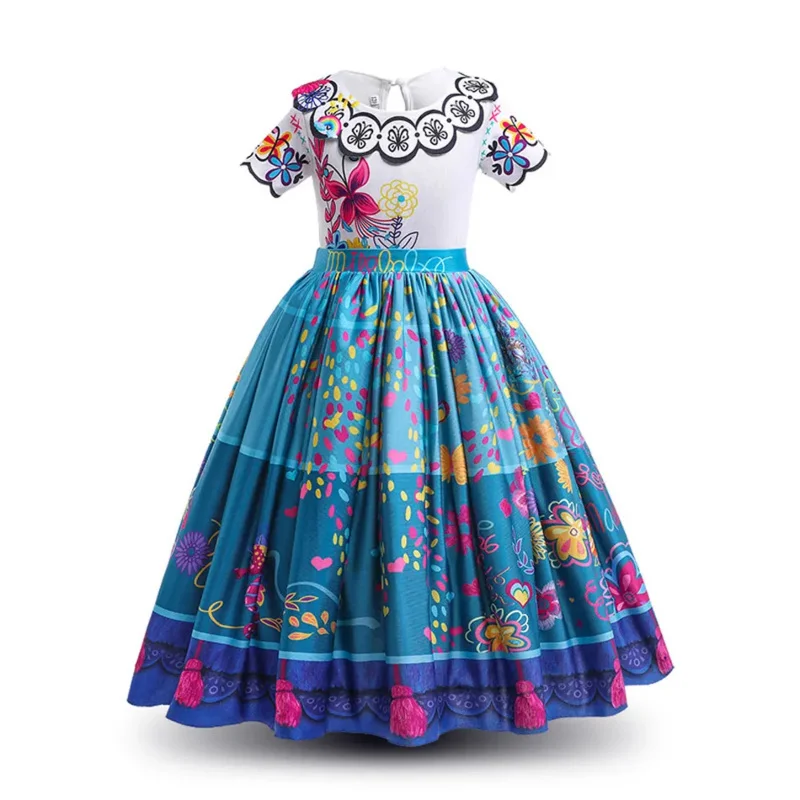 Vestido disfarçado de Halloween Encanto para meninas, vestido para Mirabel, fantasia mágica para crianças, vestido de festa com acessórios