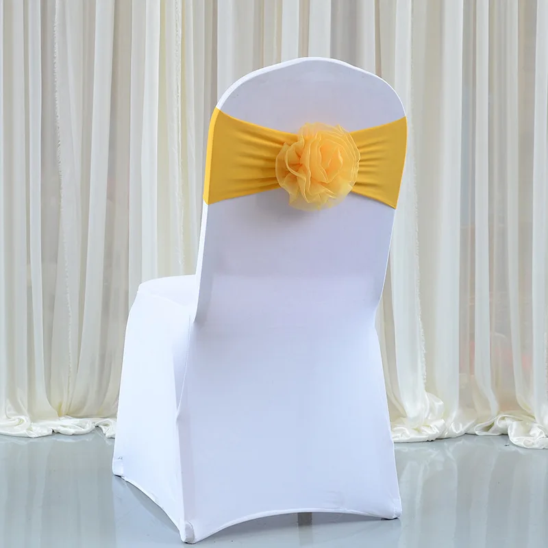 Hot Saling Organza 1Piece Chair Bow  Wedding Chair Sash Flower Chair Cover Knot For Banquet Event Birthday Party Decoration