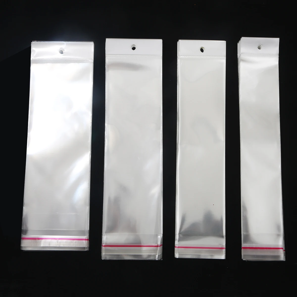 100 Stück transparente OPP-Beutel in verschiedenen Größen mit Loch, selbstklebend, durchsichtiger Kunststoff, selbstklebende Zellophanbeutel, Lebensmittelaufbewahrung, Geschenkpaket – Detail 4