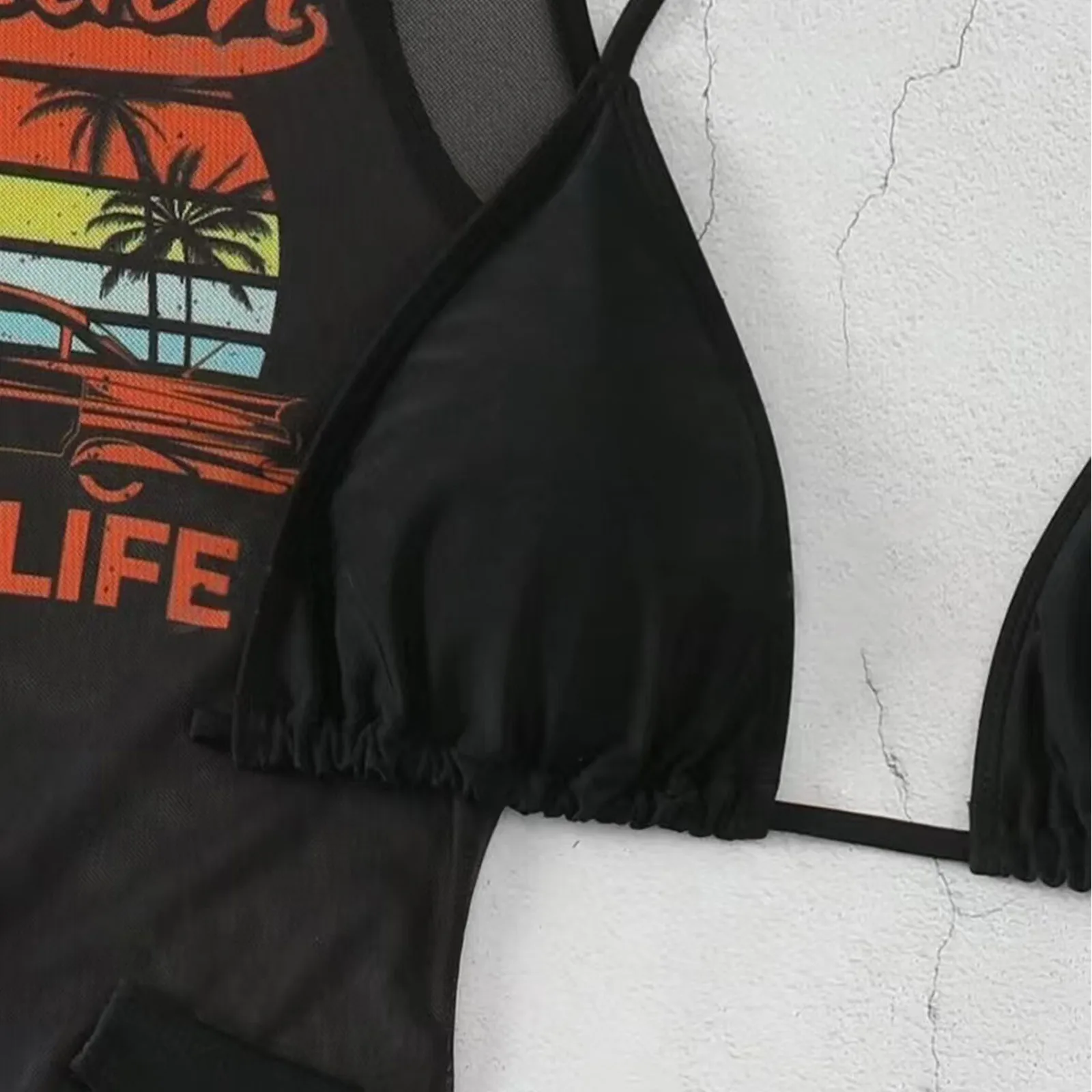 3 قطع كبيرة حجم كبير بيكيني 2025 و تي شيرت ملابس السباحة الرياضية النساء سلسلة ملابس السباحة الإناث بحر الاستحمام لباس سباحة