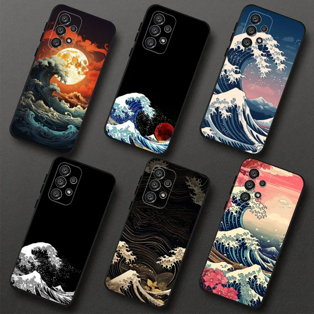 

Great Wave Kanagawa Phone Case For Samsung Galaxy A20,A21s,A22,A31,A32,A52,A53,A72,73,A80,A91 Soft Black Cover