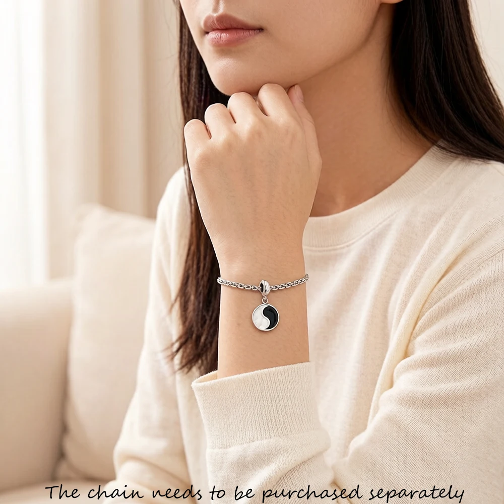 Fashion Unisex Best Friends Fantastic Pretty Ying Yang Taiji Bagua Charm Pendant 925 Sterling Silver Jewelry For Lovers Gifts