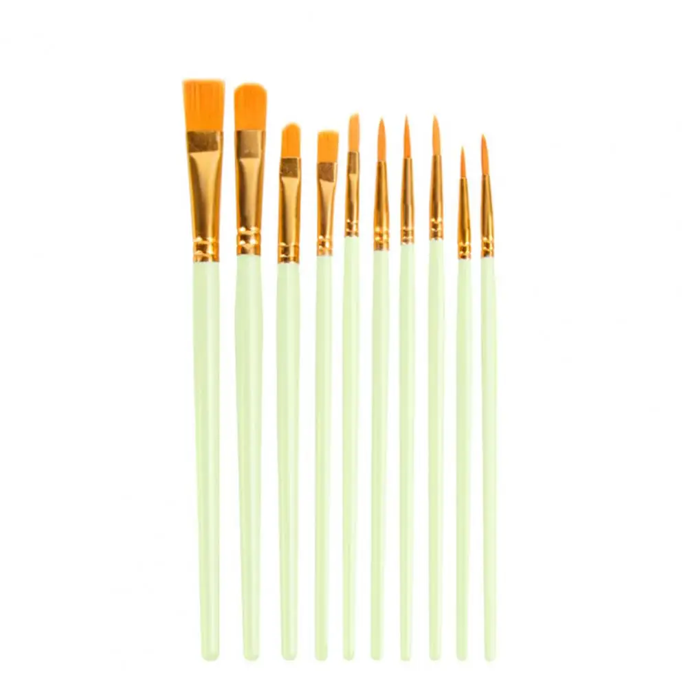 Exquisite Workmanship 10pcs/Set Useful Wide Applications Hand Painting Pens Feel Good for Fine Detailing