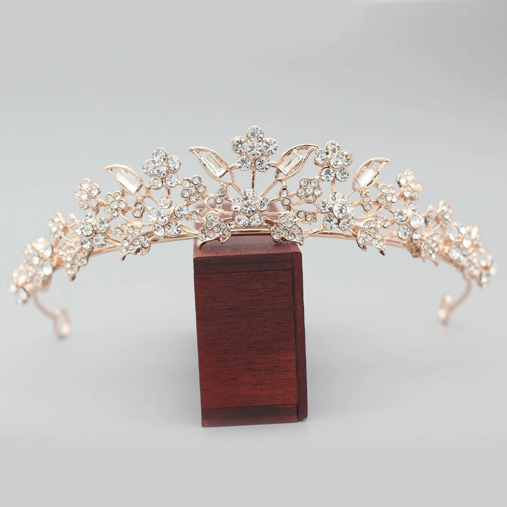 

Rhinestone Headband Bridal Hair Accessories Women Baroque Wedding Tiara Vintage Crystal Headpiece Lightweight Durable