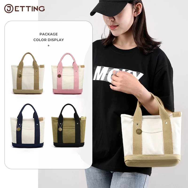 

Insulated Bento Lunch Box Lunch Bag Canvas Tote Bag Portable Large Capacity Leisure Lunch Bento Bucket Bag Multi-divided Handbag