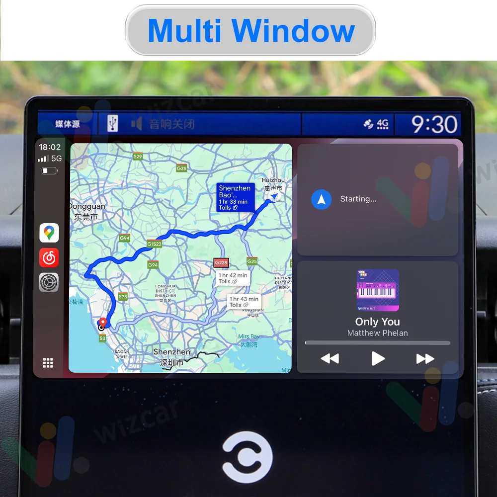 WIZCAR A3 Adapter Real-time Map Online Music Box Baidu Carlife to Android Auto Converter For Android Phone