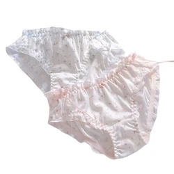 Women Japanese Princess Flower Cotton Cute Lovely Sweety Panties Ruffle Bow Breathable Soft Underwear High Elasticity Breifs
