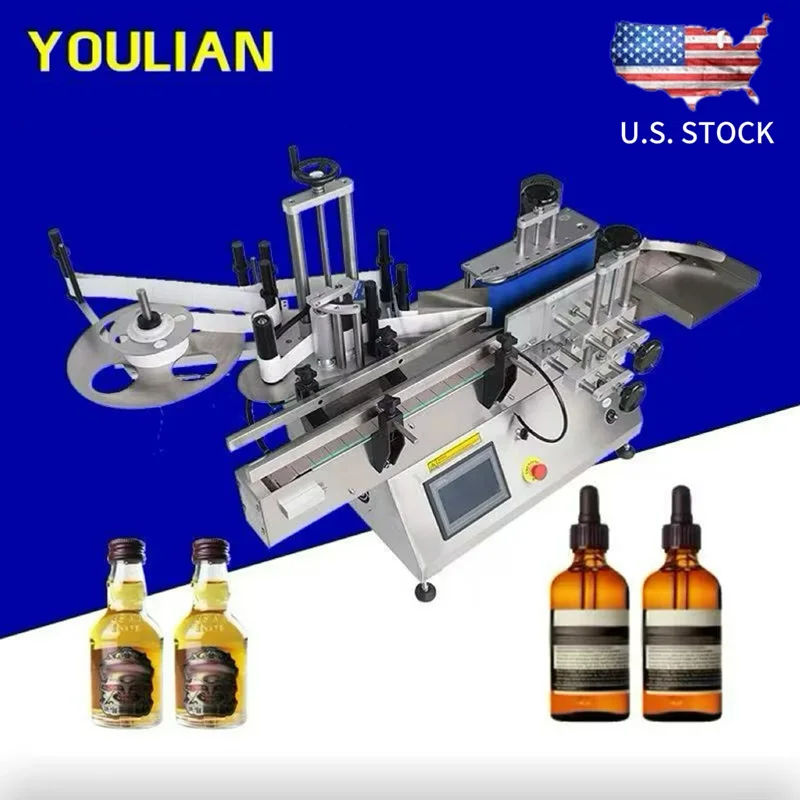 自動ステッカーラベリングマシン、多機能ラベルアプリケーター、ベンチトップ、ラウンドボトル用ワイン缶ジャー、米国ストック、MT-130