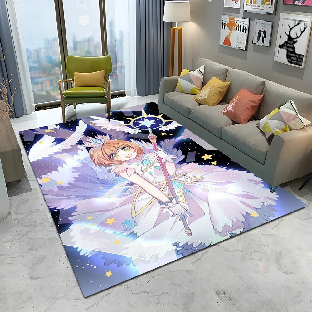 

Sakura 3D Cute Card Captor Cartoon Carpet Rug for Home Living Room Bedroom Sofa Doormat Decor,Child Area Rug Non-slip Floor Mat